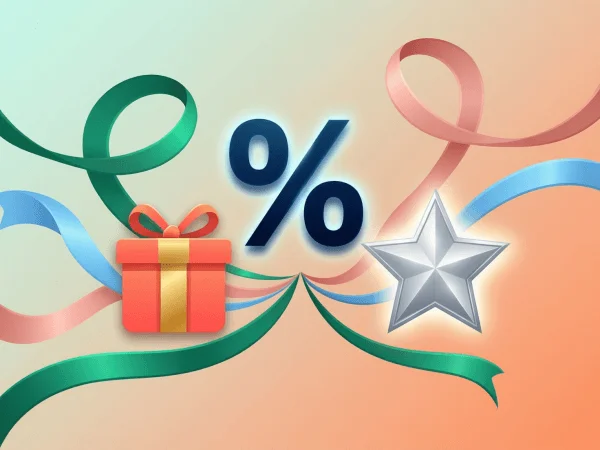 Iconos de ofertas y promociones con símbolos de porcentaje