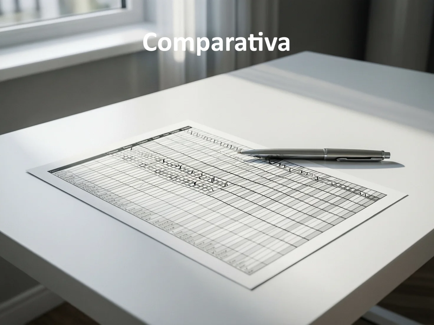 Documento con tabla comparativa de servicios