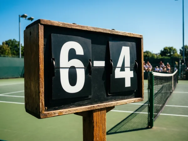 Marcador de tenis mostrando resultado de partido